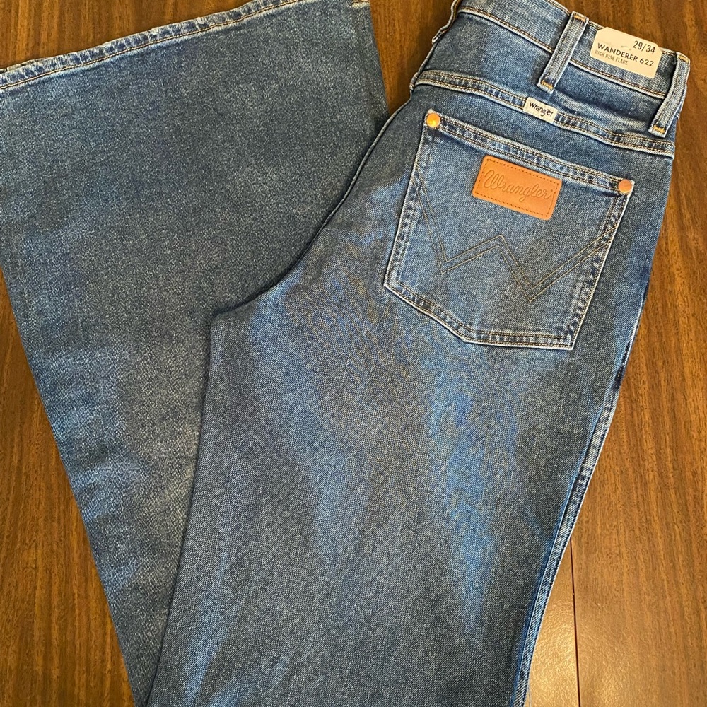 Wrangler Blue Flare Wide Leg Jeans